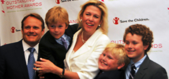 Dottie Mattison with husband Craig and sons Chase, 6, Hank, 9, and Ned, 12