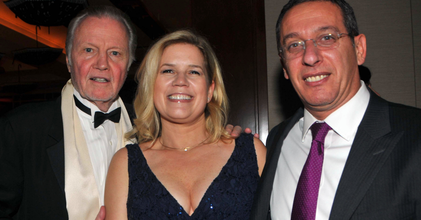 Jon Voight with Jennifer and Gabriel Hamani of Bank Hapoalim