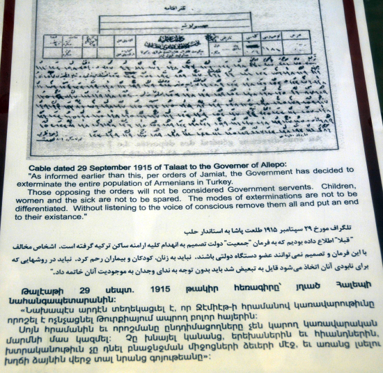 Genocide cable ordering the massacre of Armenians
