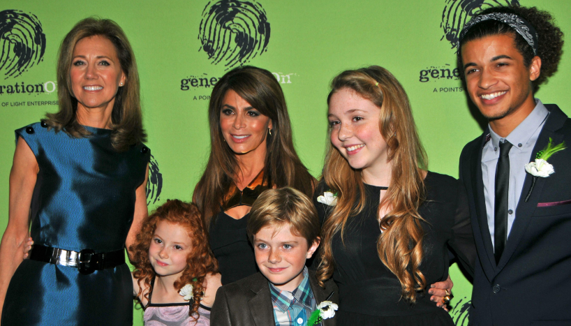 Silda Wall Spitzer and Paula Abdul with Francesca Capaldi, Max Page, Cozi Zuehlsdorff and Jordan Fisher