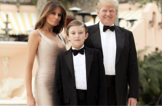 Donald Trump with Melania and Barron