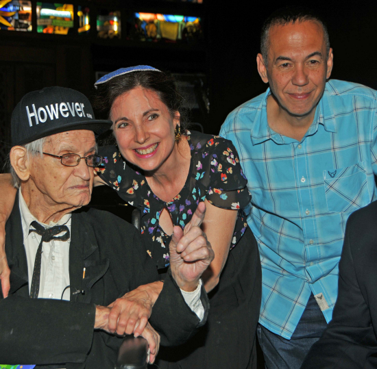 Rabbi Jill Hausman and Gilbert Gottfried have Irwin Coreys left ear at the Actors Temple