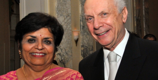 Vishakha Desai and Rabbi Arthur Schneier