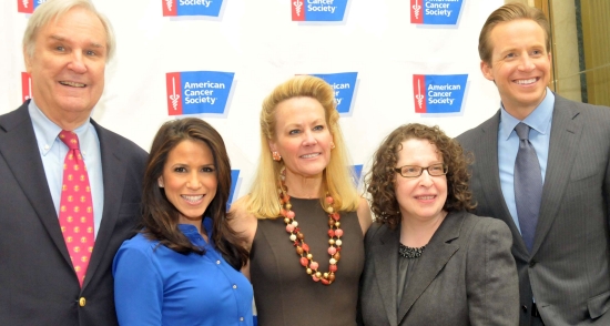 David Patrick Columbia, emcee; Marysol Castro, weather anchor at CBS The Early Show; Muffie Potter Aston, honoree; Dr. Freya Schnabel, honoree; and Chris Wragge, ci-anchor of CBS The Early Show