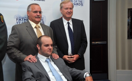 Rob Wunder and his son Rob with Chris Matthews
