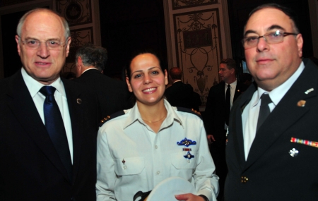 Malcolm Hoenlein, executive vice chairman of Presidents Conference, with Capt. Adi Gigi and Brig. Gen. Avi Benayahu