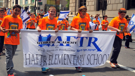 Johnathan Boxer (second from left) with Hebrew Academy of Five Towns and Rockaway