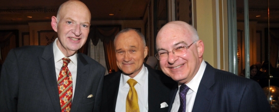 Police Commissioner Raymond Kelly (center) with Isidor Hefter (left) and Martin L. Greenberg, certified public accountants at RSSM