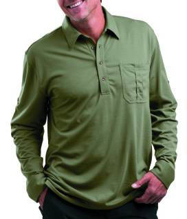 WORLD-TRAVELER DRIRELEASE LONG SLEEVE POLO SHIRT