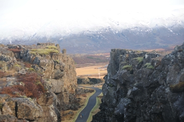 Tectonic plates meet in Pingvellir