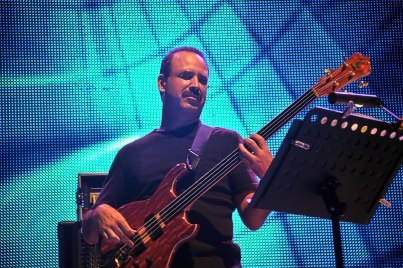 A member of Araya-Orta Quartet on guitar