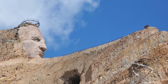 Crazy Horse Memorial in progress on the peak