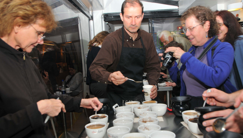 Coffee tasting at E&D