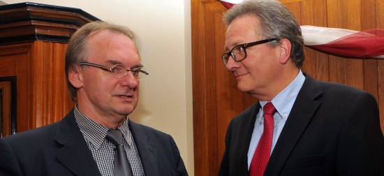 Dr. Rainer Haseloff, premier, and Dr. Carlhans Uhle, director of investment/marketing, Saxony-Anhalt